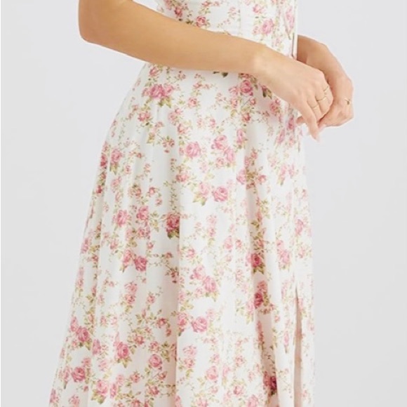 Dress Pink and White Floral Bustier Midriff Waist Shaper Size S/M NWOT - Picture 4 of 5